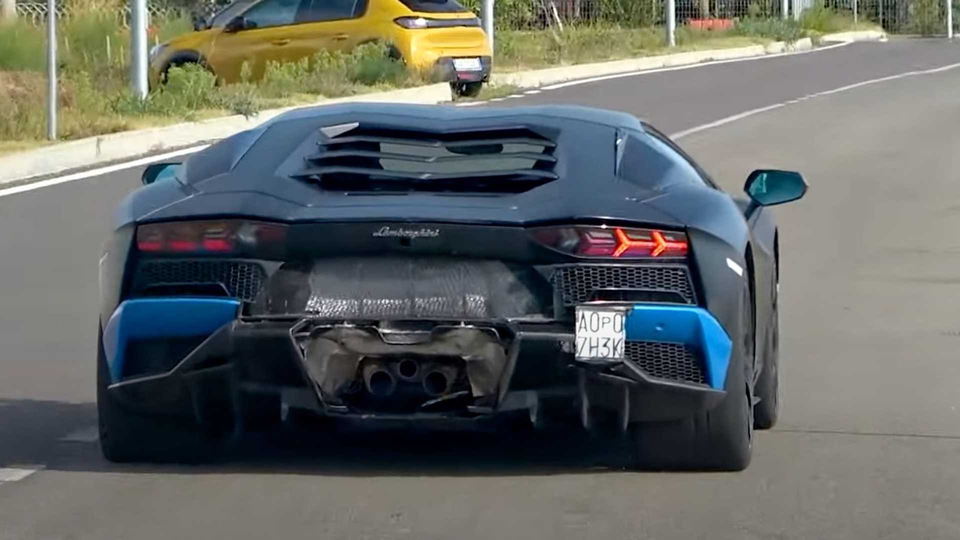 Mysterious Lamborghini Aventador Prototype Spied On The Move 1 Mysterious Lamborghini Aventador Prototype Spied On The Move