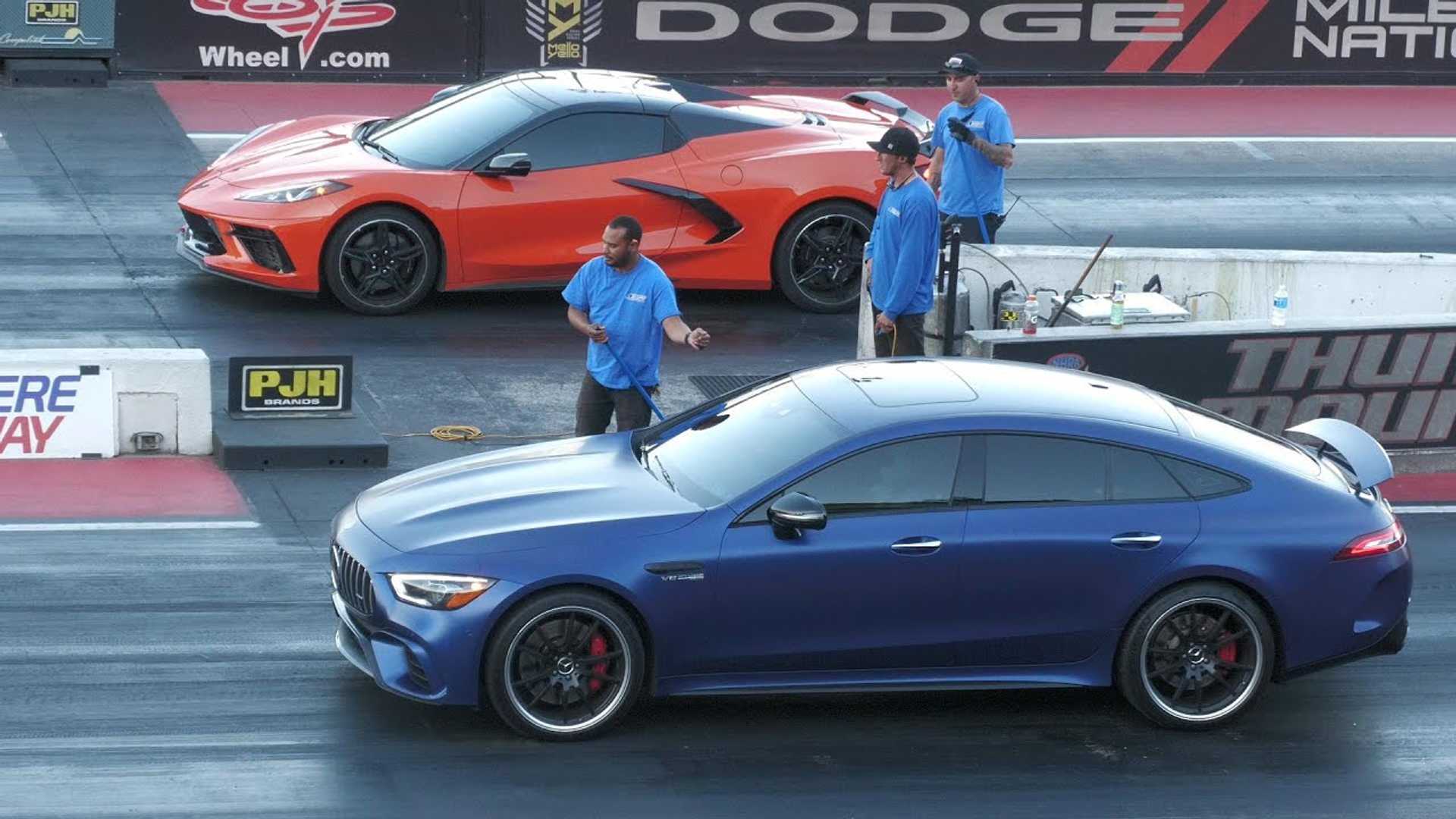 Mercedes-AMG GT 63 Drag Races Corvette C8 In Germany Vs USA Duel 1 Mercedes-AMG GT 63 Drag Races Corvette C8 In Germany Vs USA Duel