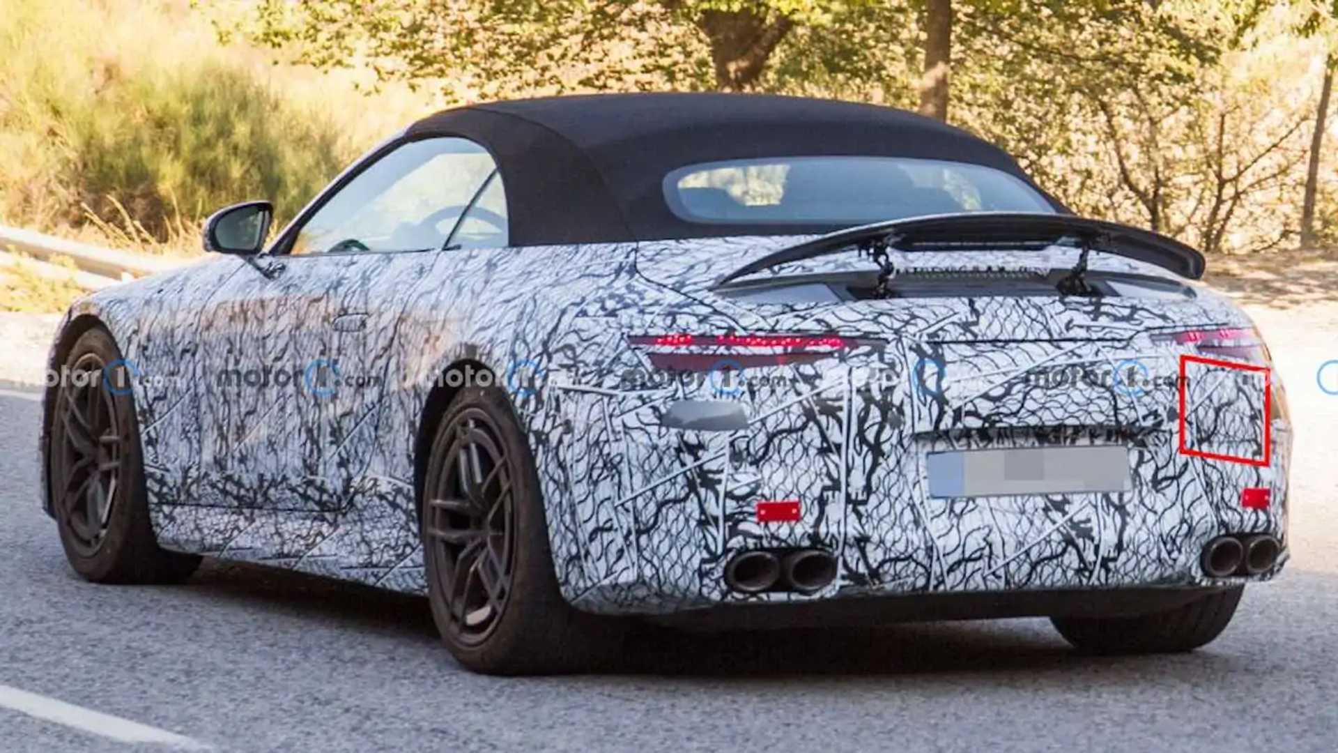 2022 Mercedes-AMG SL Plug-In Hybrid Spied With Charging Port Cap 1 2022 Mercedes-AMG SL Plug-In Hybrid Spied With Charging Port Cap