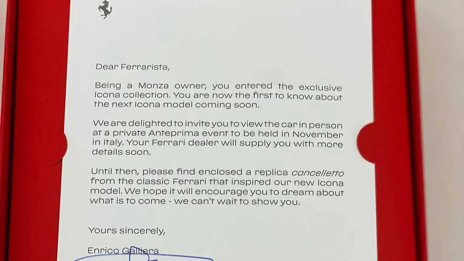 New Ferrari Icona Confirmed For November Reveal In Monza Owner Invite 1 New Ferrari Icona Confirmed For November Reveal In Monza Owner Invite