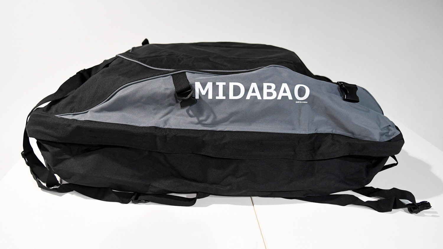 Midabao car roof top carrier on studio testing table. 