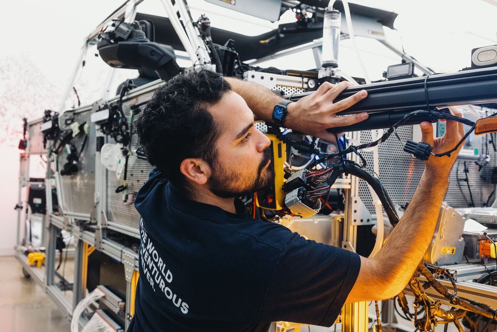 A Rivian R1S Lab car at its Palo Alto office. 