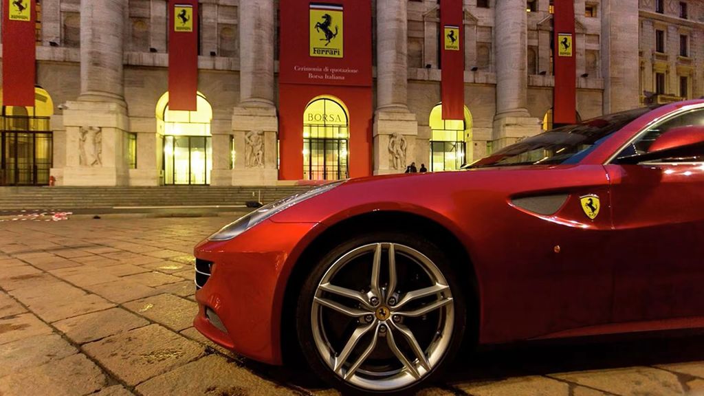 La cotation de Ferrari à la Bourse de Milan en 2016