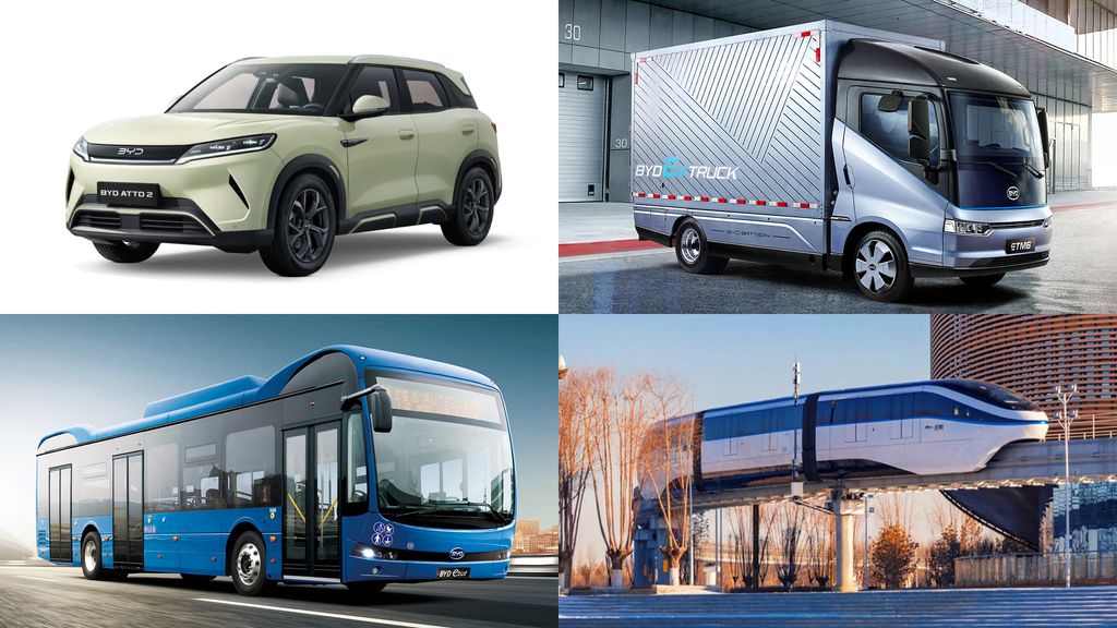 Alcuni veicoli a marchio BYD