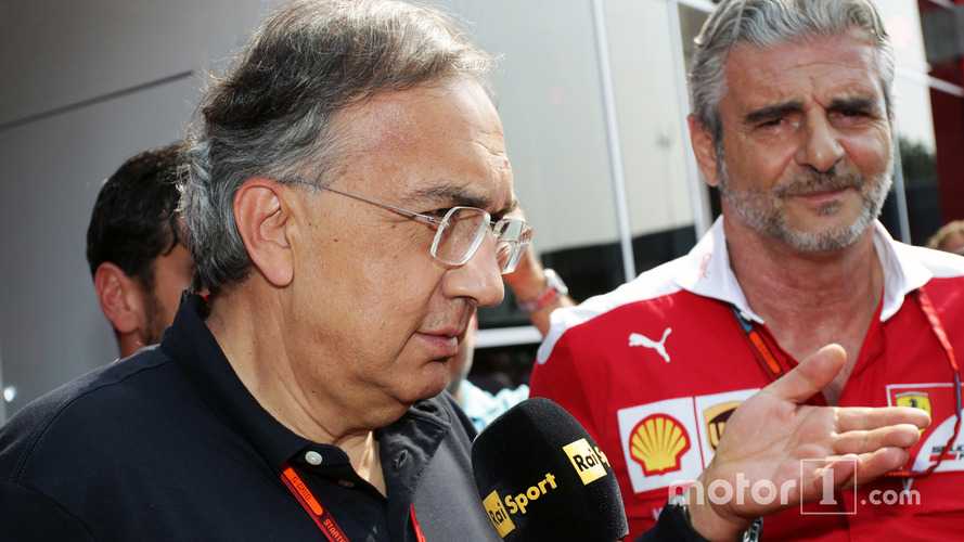(L to R): Sergio Marchionne, Ferrari President and CEO of Fiat Chrysler Automobiles with Maurizio Arrivabene, Ferrari Team Principal