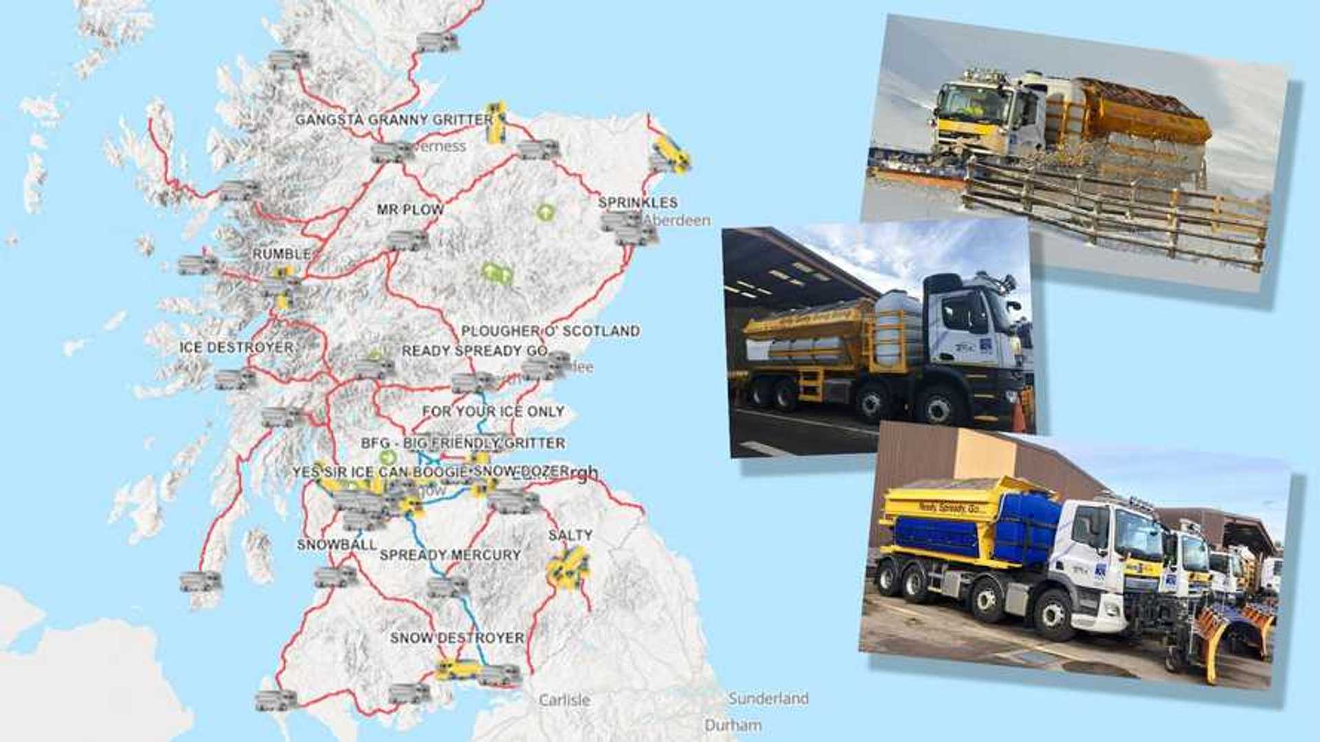 Scotland’s gritters have hilarious names, including 'I Want To Break
