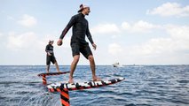 Audis Elektro-Surfbrett: Franz Hofmann auf einem Prototyp bei der Kieler Woche 2018
