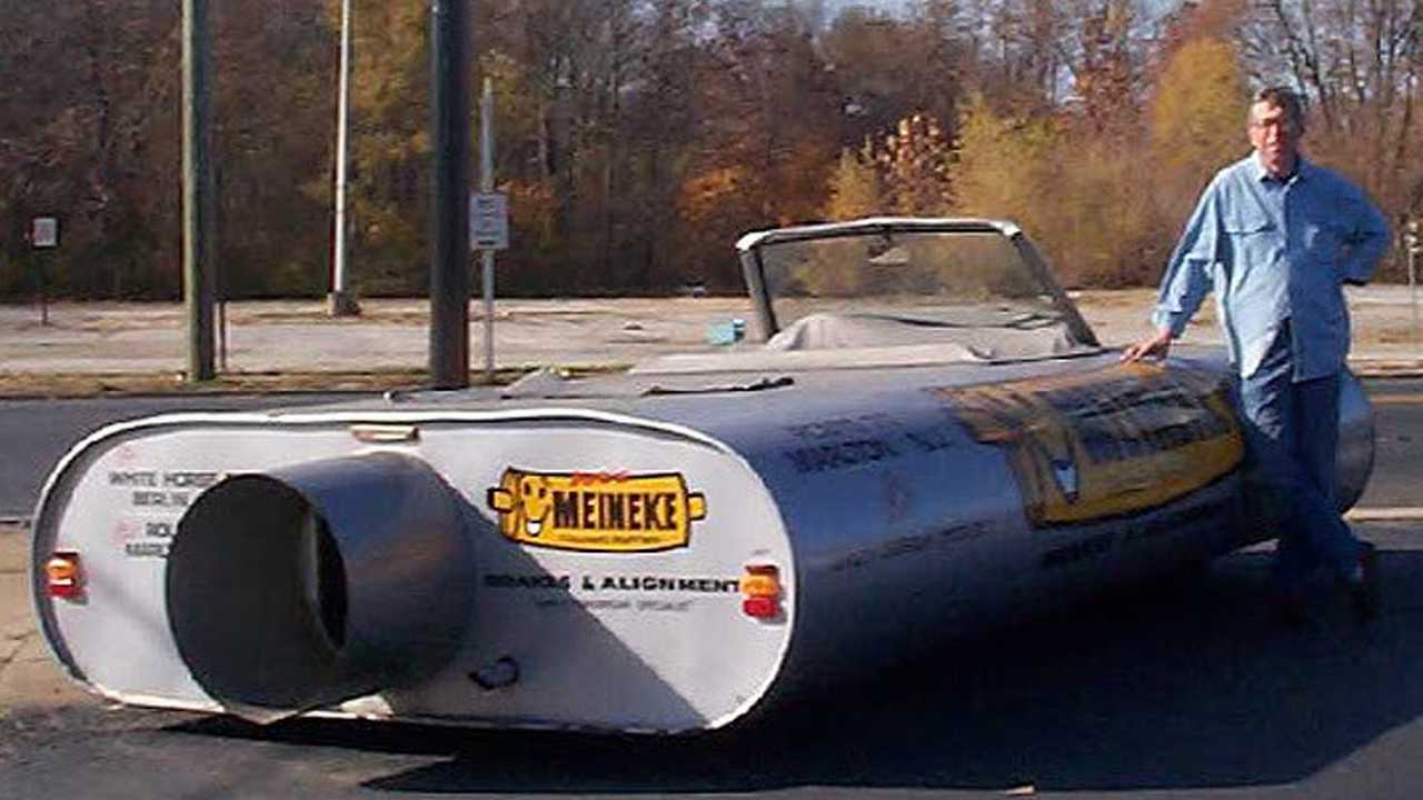 Meet the Car That’s Shaped Like a Meineke Muffler