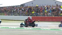 2019 MotoGP Silverstone Quatararo Dovizioso crash screencap