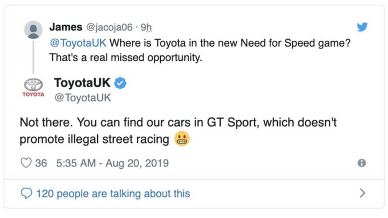 Toyota UK twit