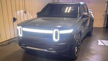 El Cap Granite Rivian R1T with tinted windows and front charging status LED bar