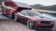 Dodge Challenger With Travel Trailer Renderings