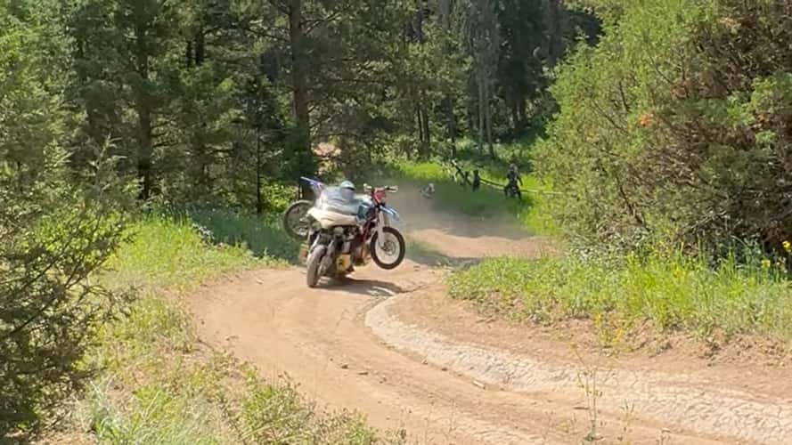 Watch This Guy Off Road A Gold Wing While Also Carrying A Dirt Bike