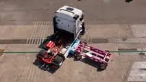 Mercedes-Benz eActros 600 side impact crash test