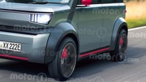 Das E-Car von Stellantis im Rendering von Motor1.com