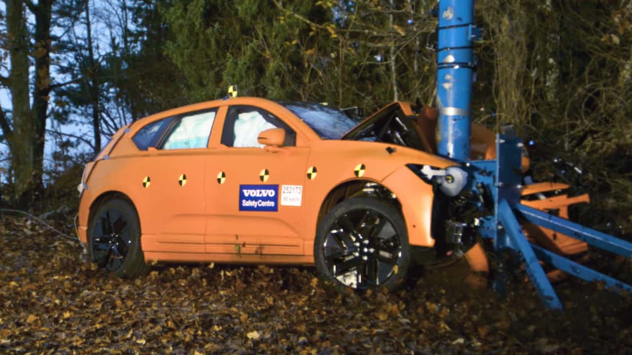 Watch What Happens When The Volvo EX60 Slams Into A Pole
