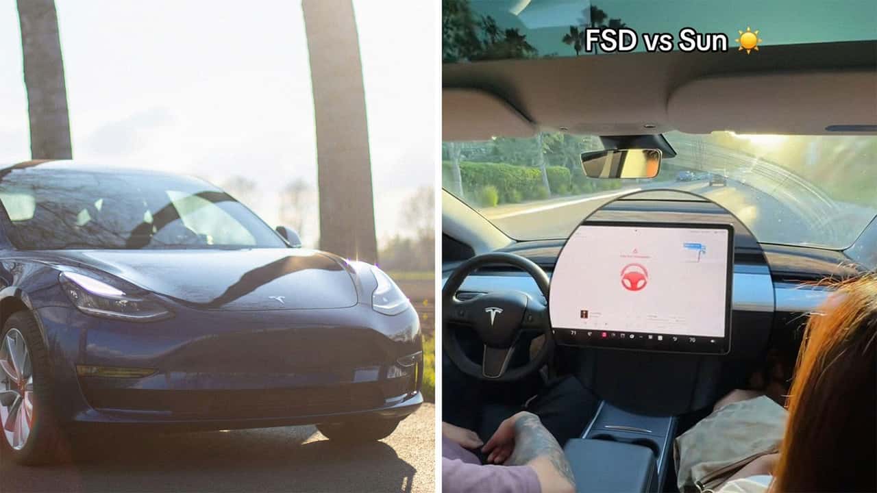 Tesla struggles in low sun