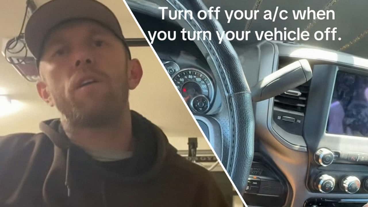 Driver says turn off your A/C when you turn off your car