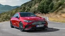 Mercedes-AMG CLA 45 EQ (2025), das Motor1.com-Rendering