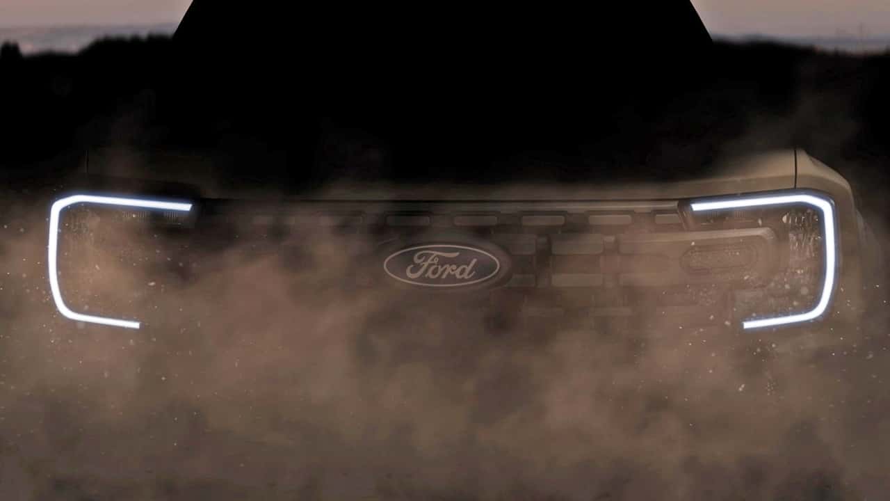 Ford Ranger Super Duty teaser image showing the front end.