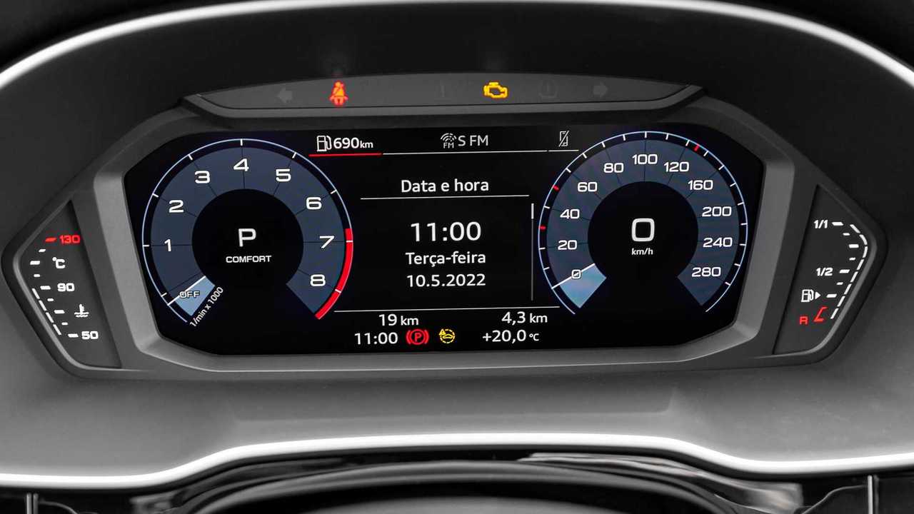 Opções configuráveis do painel digital do Q3 Sportback