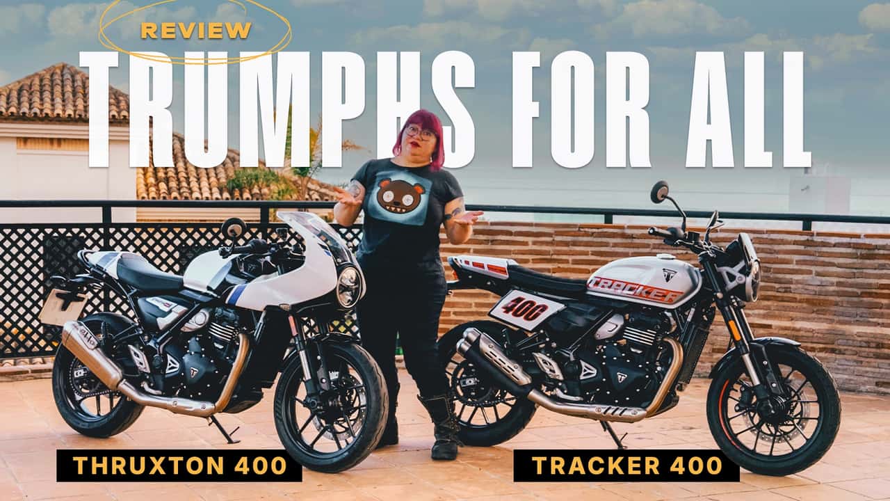 Triumph Thruxton 400 and Tracker 400 Video Review