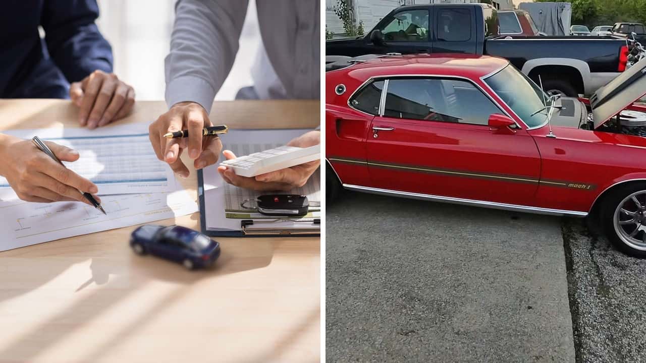 Man Negotiates Price On Classic Car
