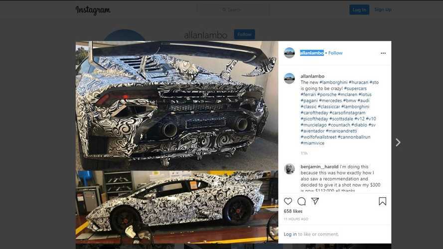 Possible Lamborghini Huracan STO Spied With Giant Wing, Roof Scoop