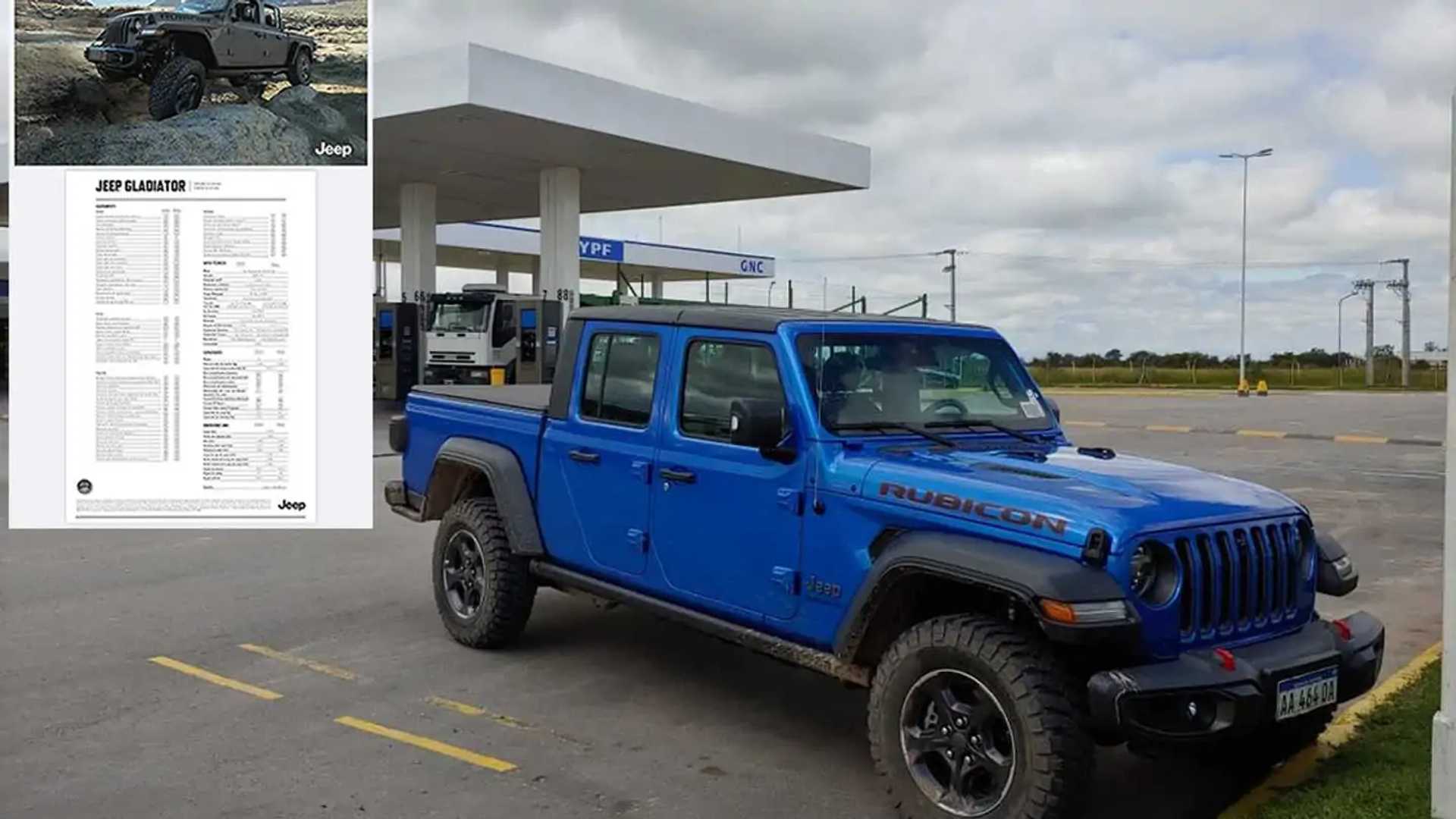 Jeep Gladiator versiones, configuración y ficha técnica para Argentina