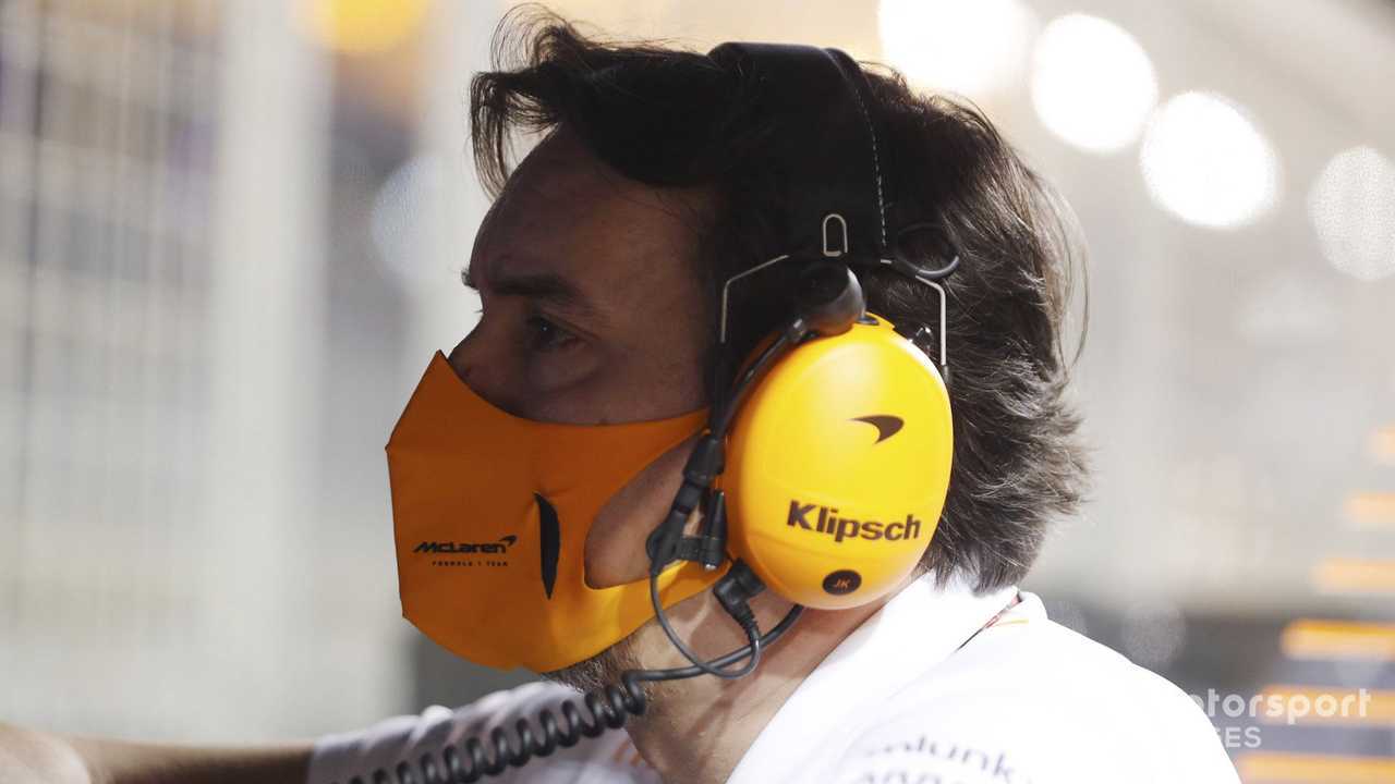 James Key, Technical Director, McLaren, on the pit wall at Bahrain GP 2021