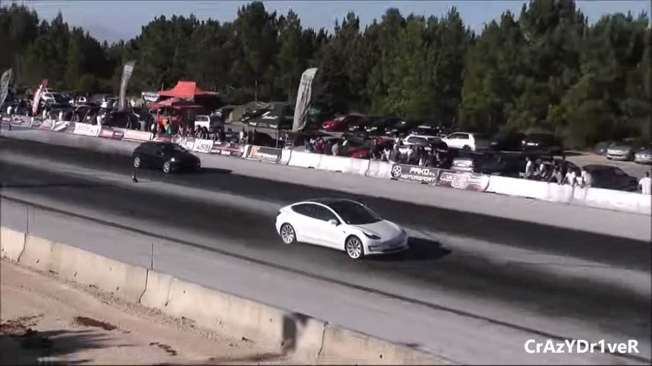 This Tesla Model 3 Leaving Smoking Diesels Behind Is A Metaphor