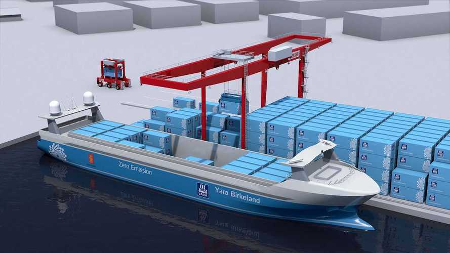 This Electric Container Ship Is Fully Autonomous, Even Unloads Itself