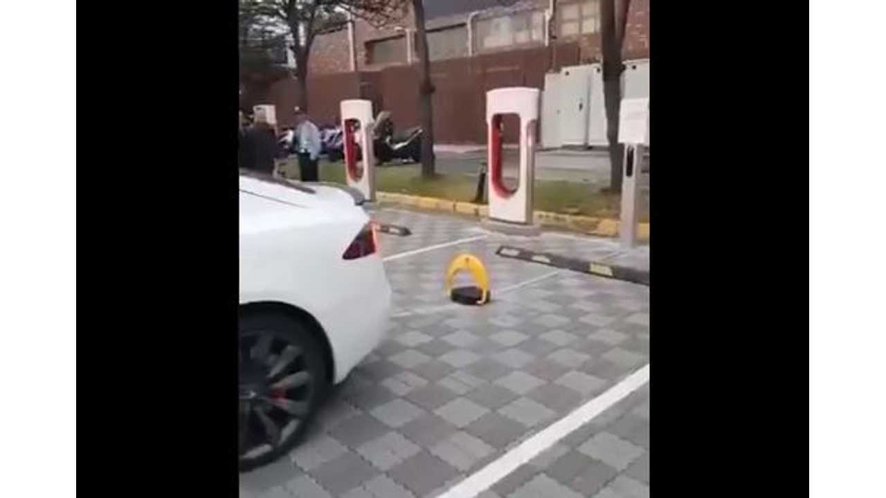 Check Out This Anti ICE-ing Tesla Supercharger Device In Taiwan: Video