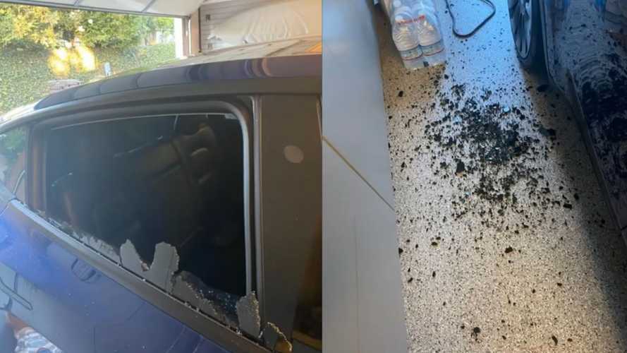 Watch This Tesla Model Y Window Shatter On Its Own While Parked In Garage