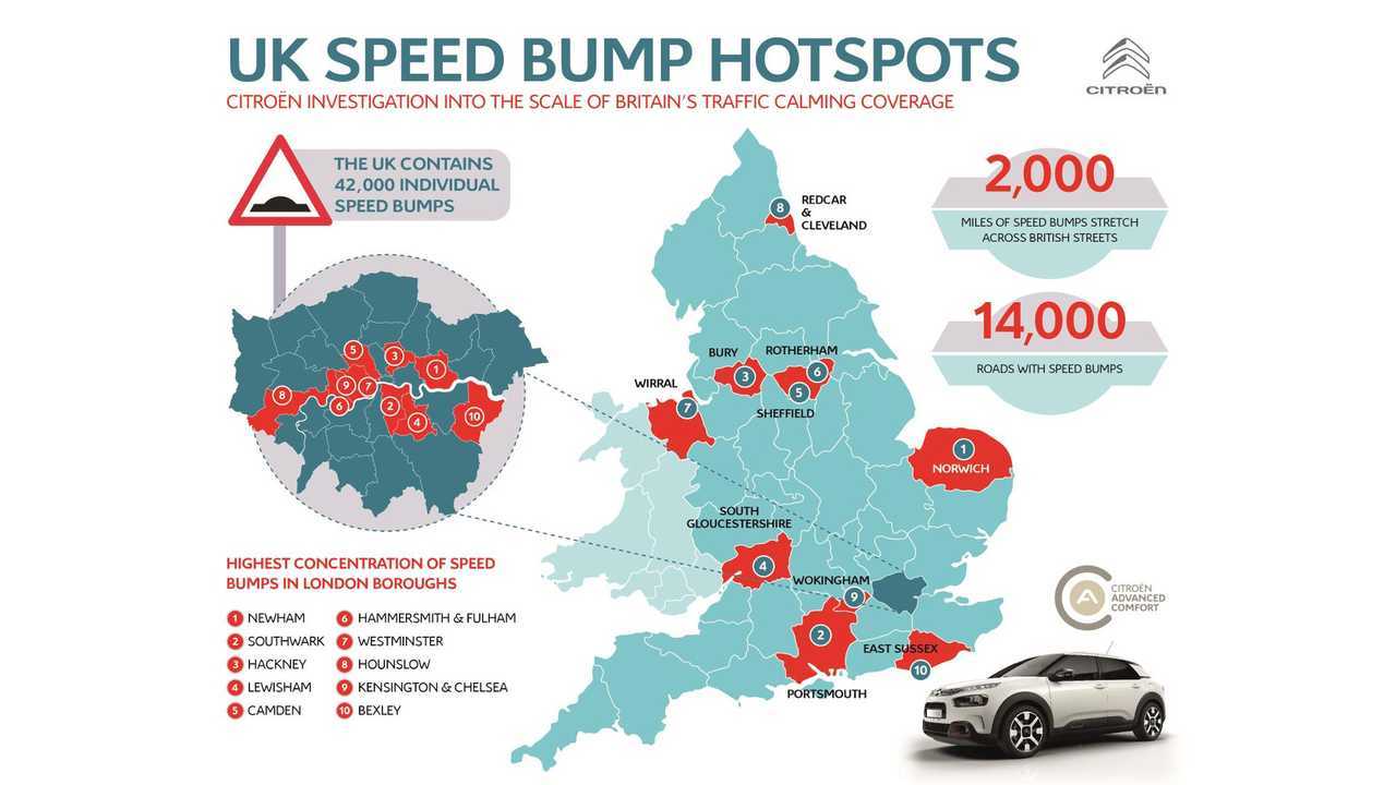 Citroen Speed Bumps map in UK
