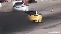 This Tesla Model 3 Leaving Smoking Diesels Behind Is A Metaphor