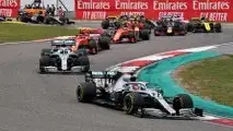 SLIDE SHOW   Lewis Hamilton, Mercedes AMG F1 W10 leads Valtteri Bottas, Mercedes AMG W10 at the start of the race