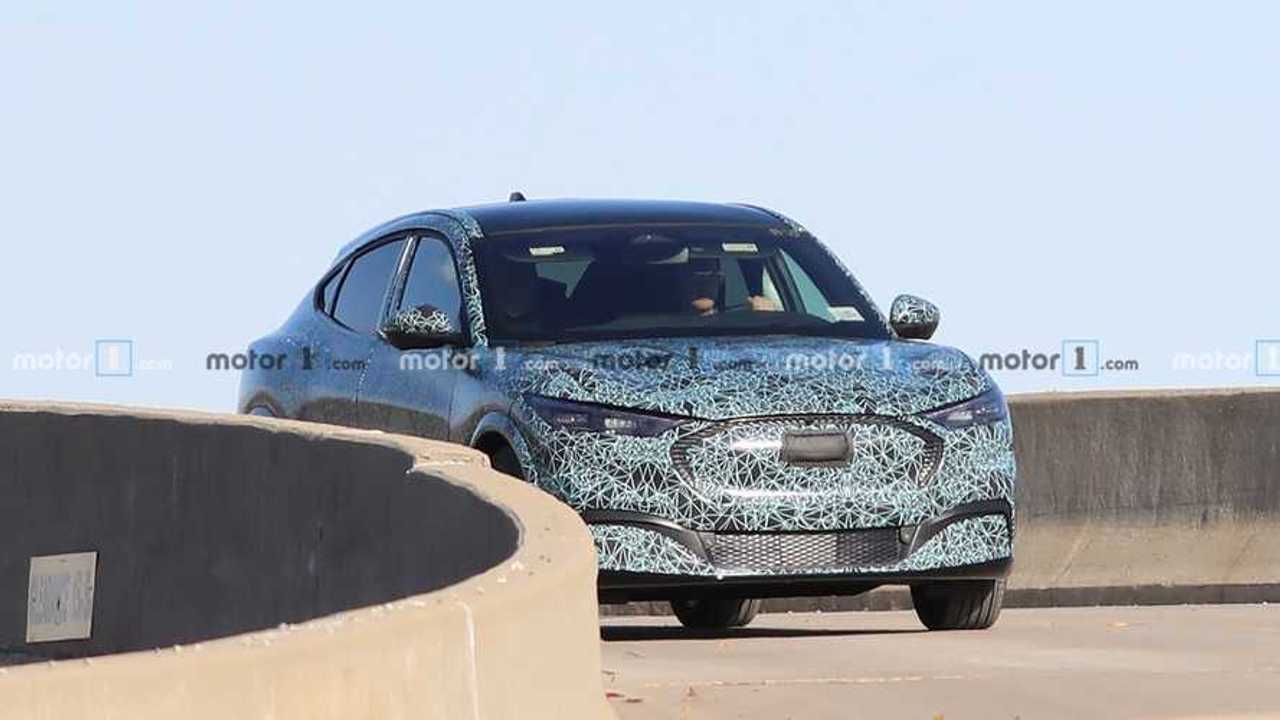 ford mustang inspired electric crossover spied virtually crossover design
