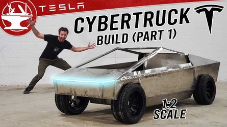 hacksmith building half sized tesla cybertruck