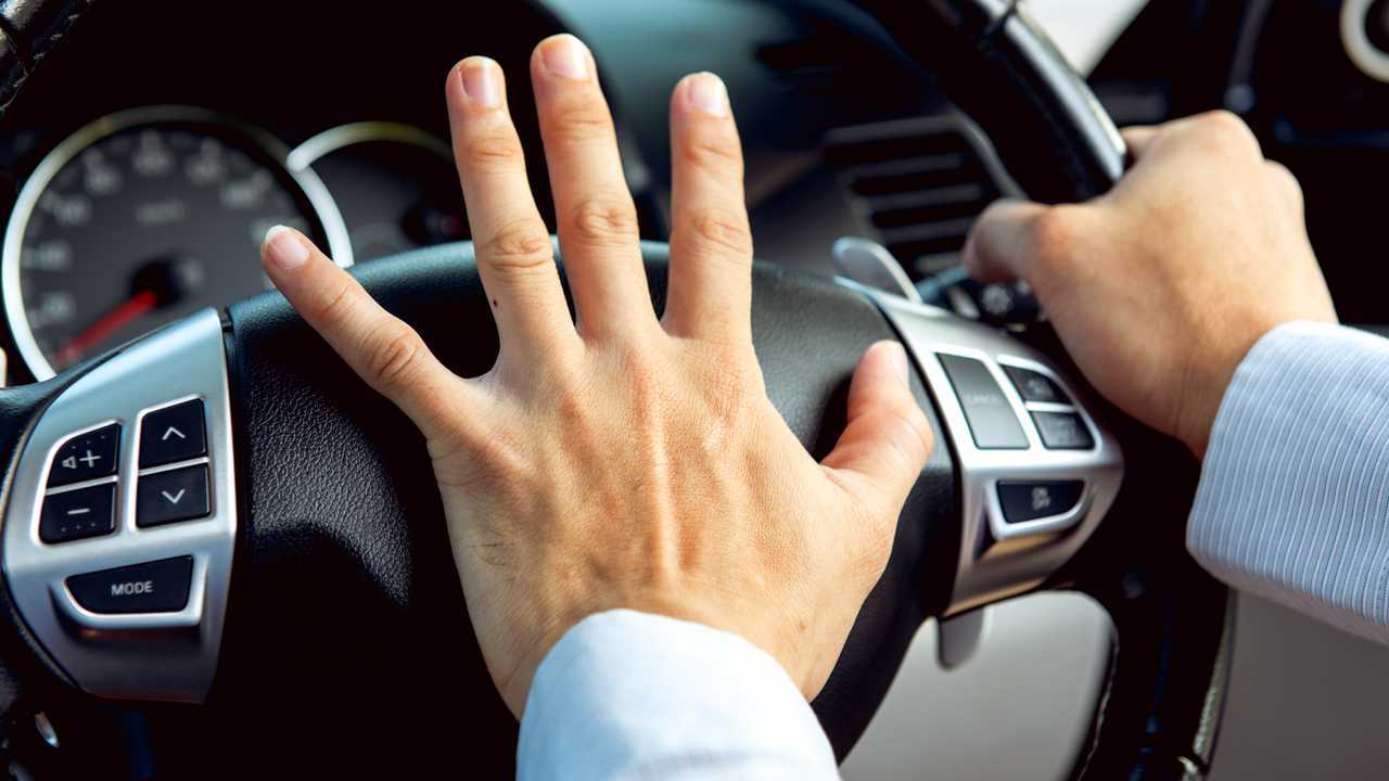 Driver honking horn