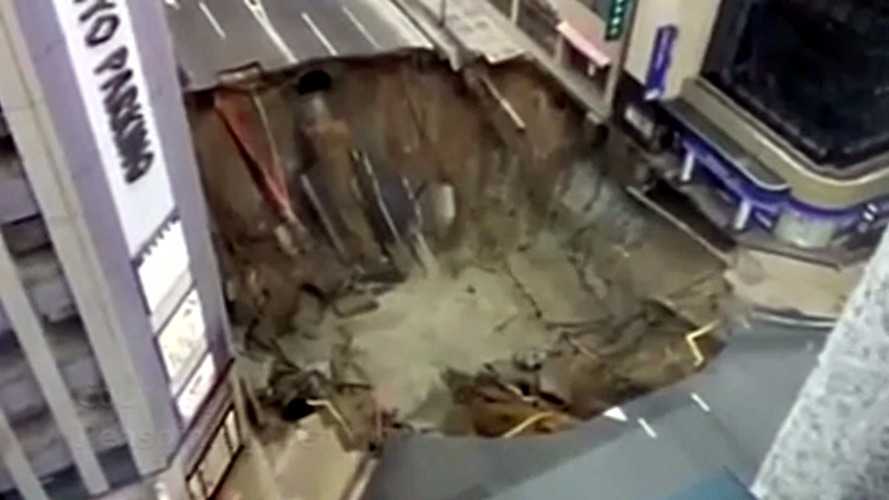 Fukuoka, Japan sinkhole