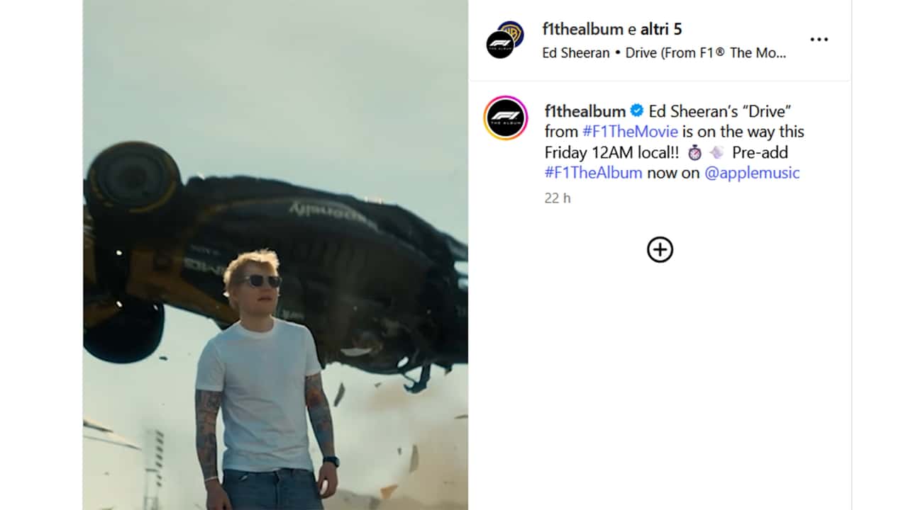 In anteprima la canzone di Ed Sheeran per il film "F1" con Brad Pitt