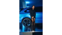 Supriya Lele with Bentley Bentayga S in Nila Blue