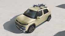 Hyundai Inster (2025) mit Snowboards auf dem Dachträger 