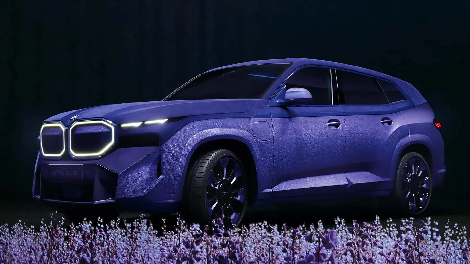 This BMW XM was wrapped in ultramarine velvet