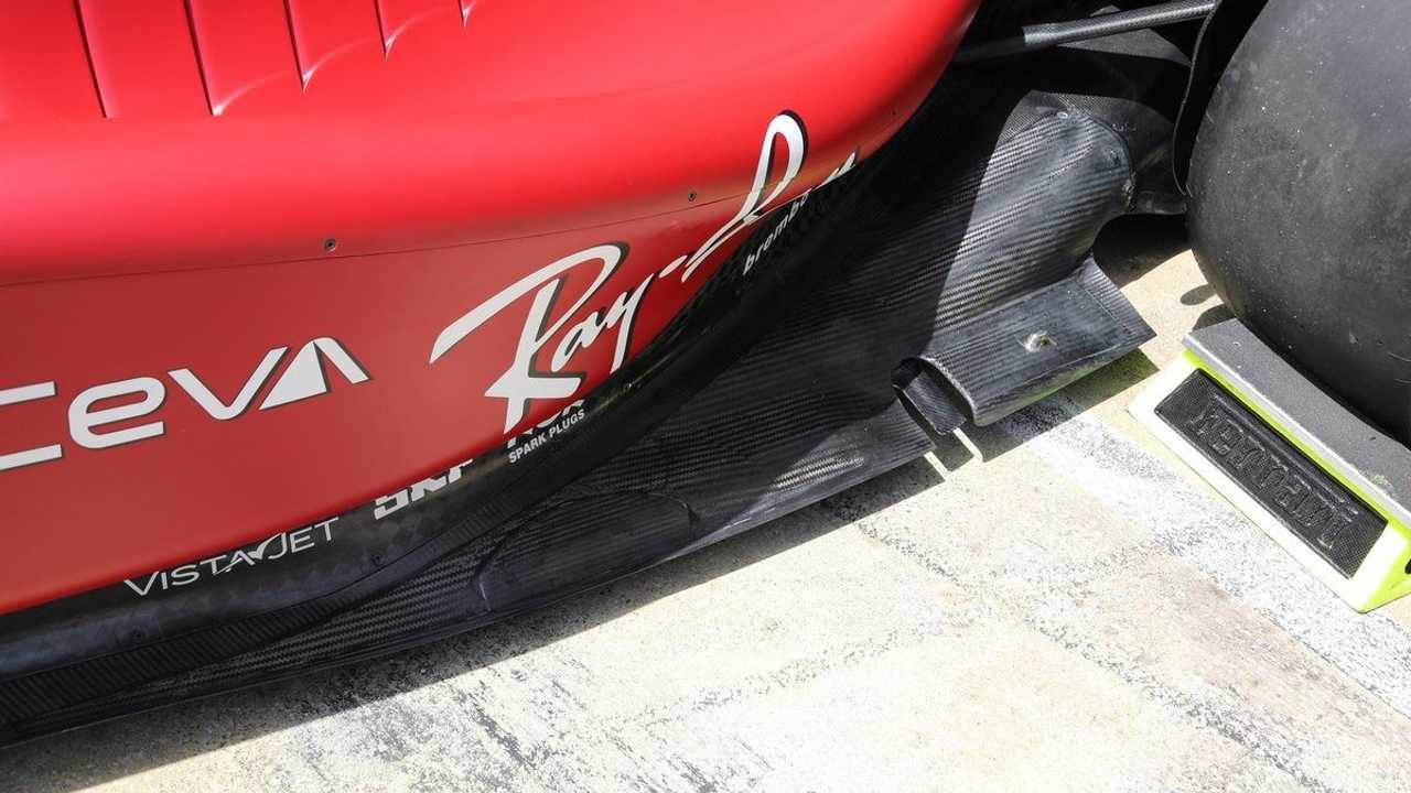 Ferrari F1-75: detalle del fondo rígido.