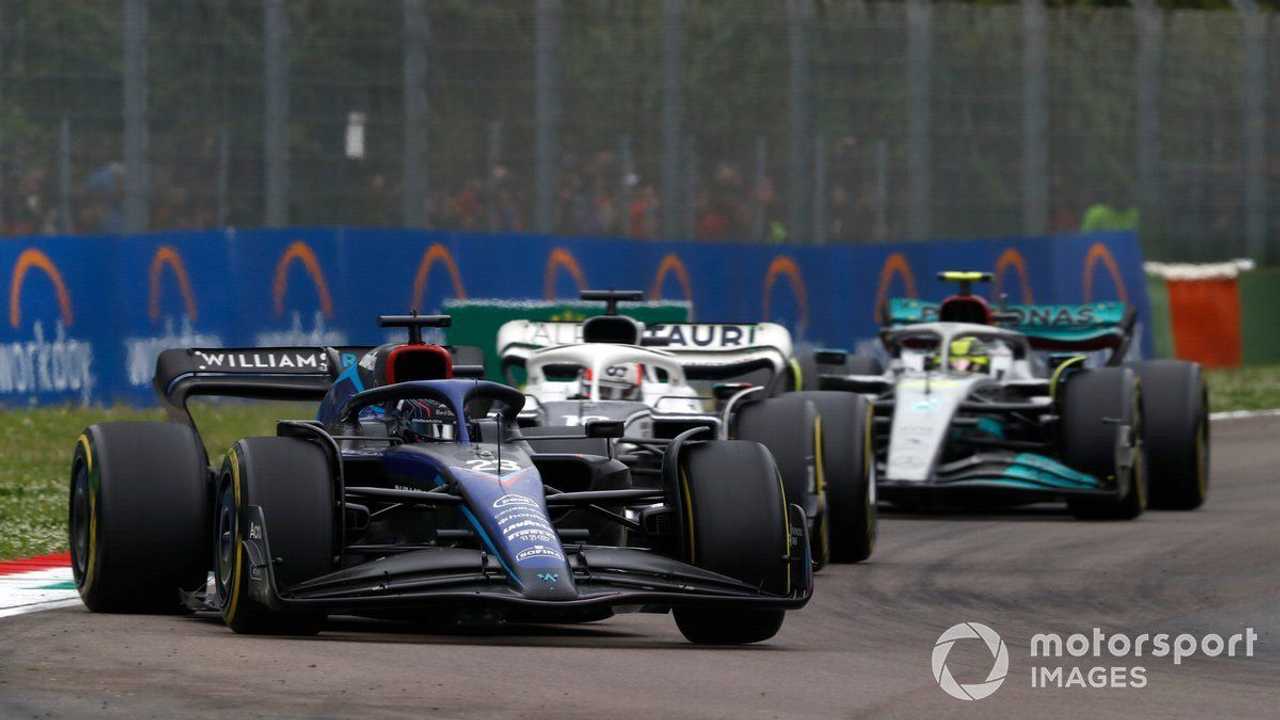 Lewis Hamilton behind Alex Albon and Pierre Gasly at Emilia Romagna GP 2022