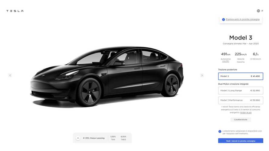 Tesla taglia i prezzi della Model 3: in Italia accede agli incentivi