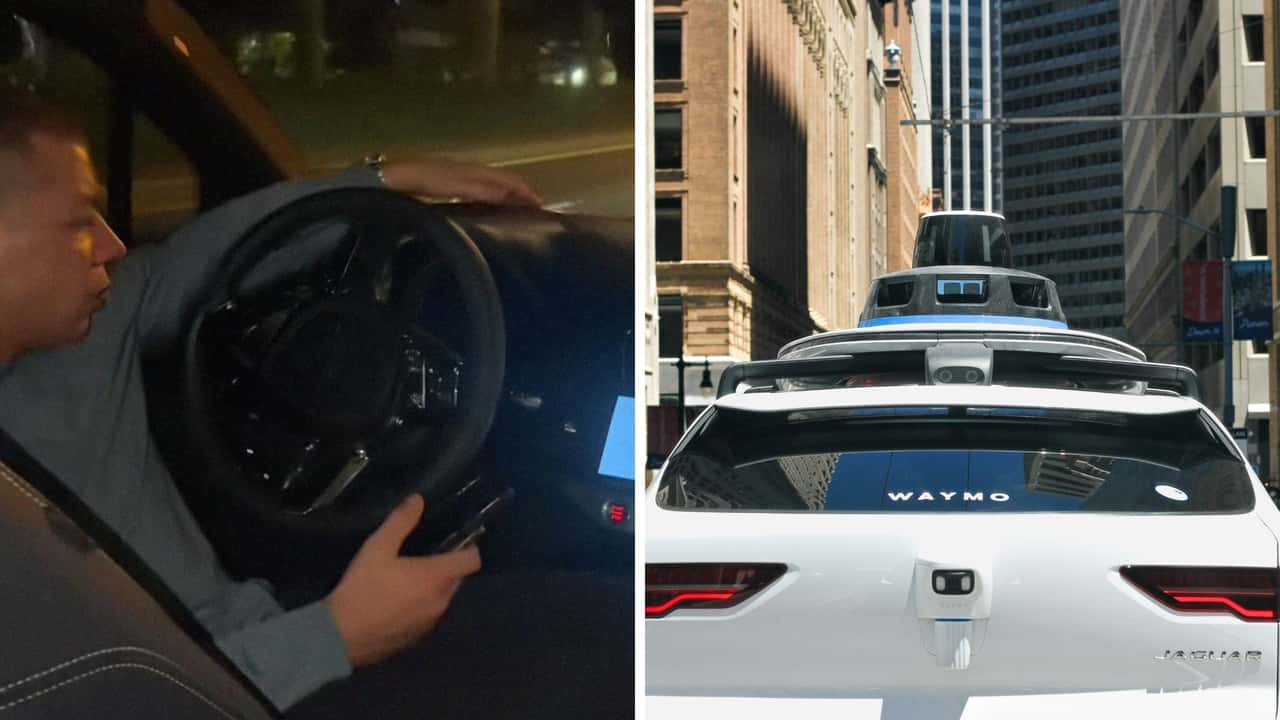 Man climbs into Waymo’s driver’s seat. Then he gets a call