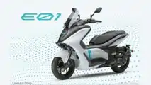 Yamaha E01 - Vista angolare anteriore sinistra